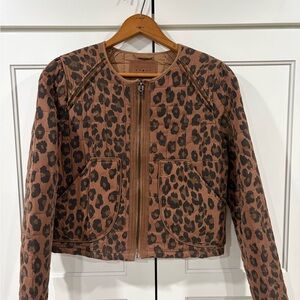 Blank NYC Leopard Print Bomber Jacket